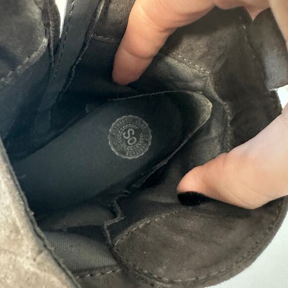 SO Dark Gray Faux Leather 8.5 Medium Width Bootie Ankle Boot Casual Western - Picture 6 of 6